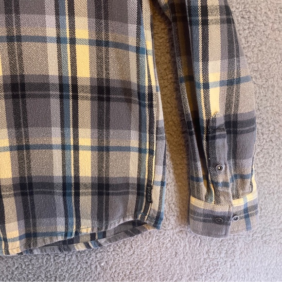 Prana Shirt Mens Large Long Sleeve Button Up Organic Shacket Plaid Flannel - Picture 2 of 10